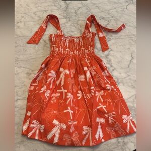 Orange Bow Print Dress